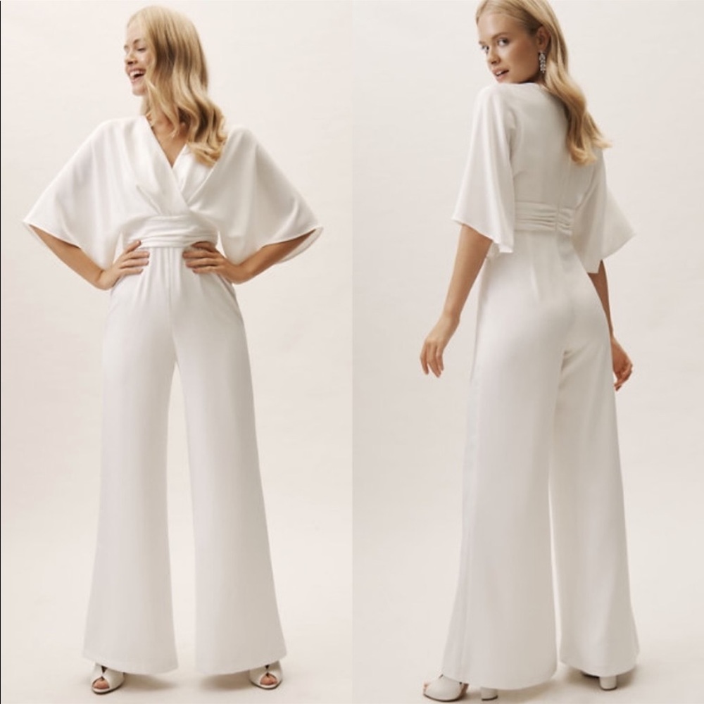 BHLDN x Theia Kenneth White Bridal Jumpsuit